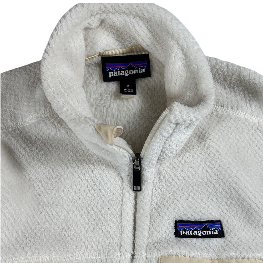 Patagonia Re-Tool Vest Womens M White Cream Polartec Thermal Pro Fleece 25546